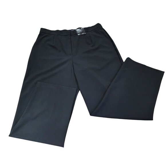 Avenue Womens Plus Size Black Pants Flat Front Straight Leg Stretch Waist 18Tall - Picture 15 of 16